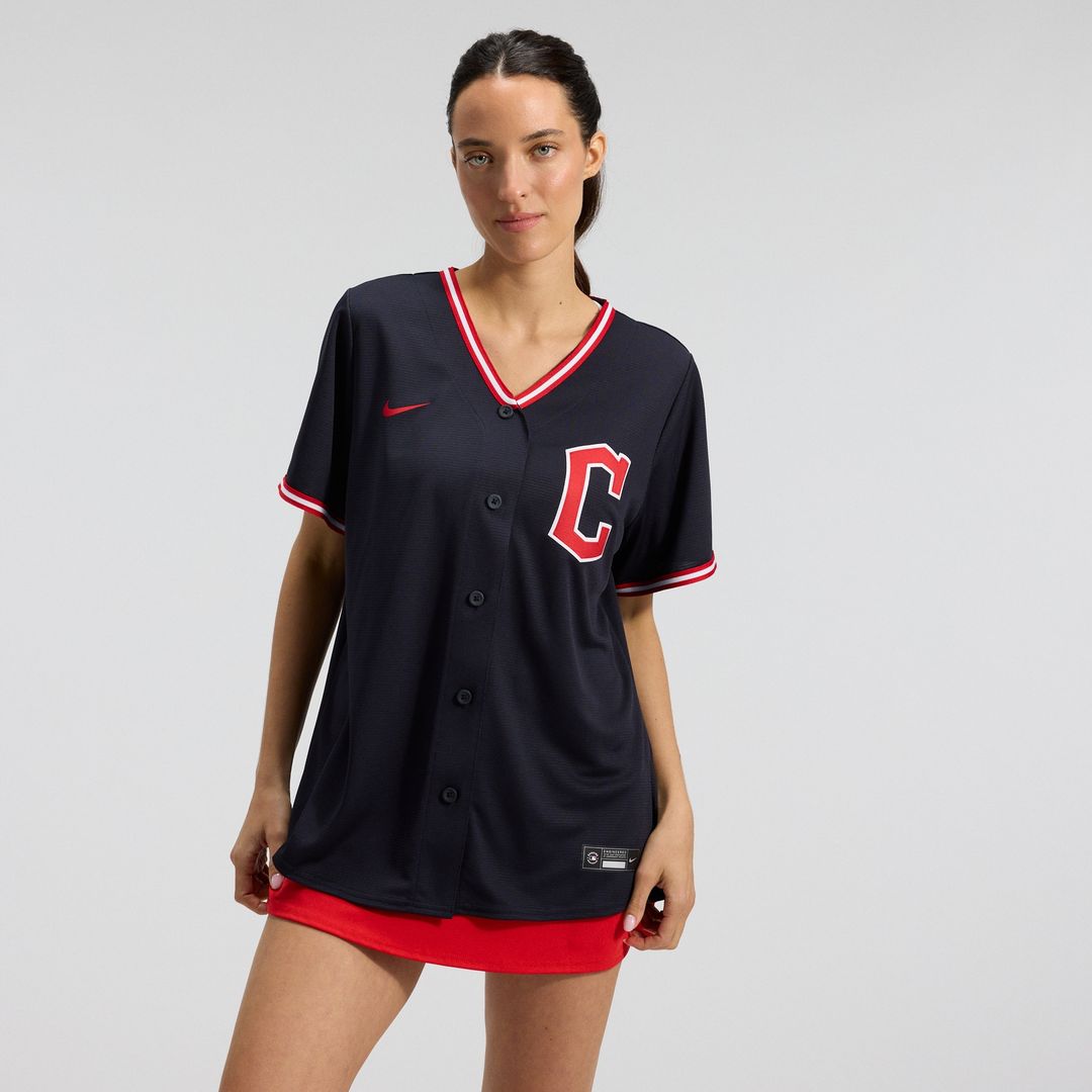 Cleveland Guardians Nike Women's Alternate Replica Jersey - Navy MLB Team Jersey Baseball Fan Apparel