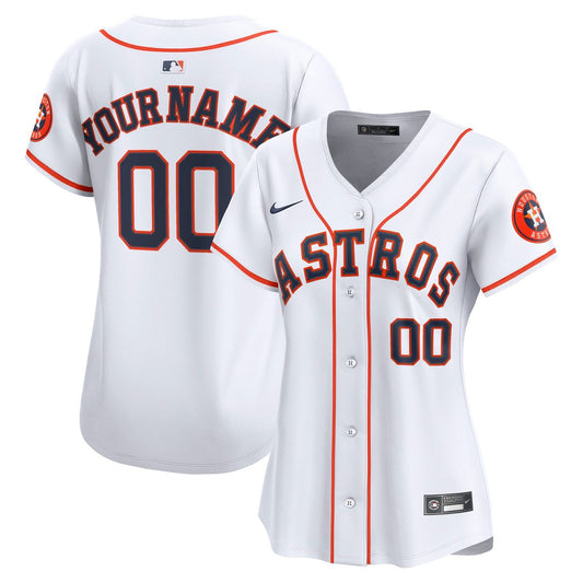 Houston Astros Nike Women's Home Limited Custom Jersey - White MLB Team Jersey Baseball Fan Apparel