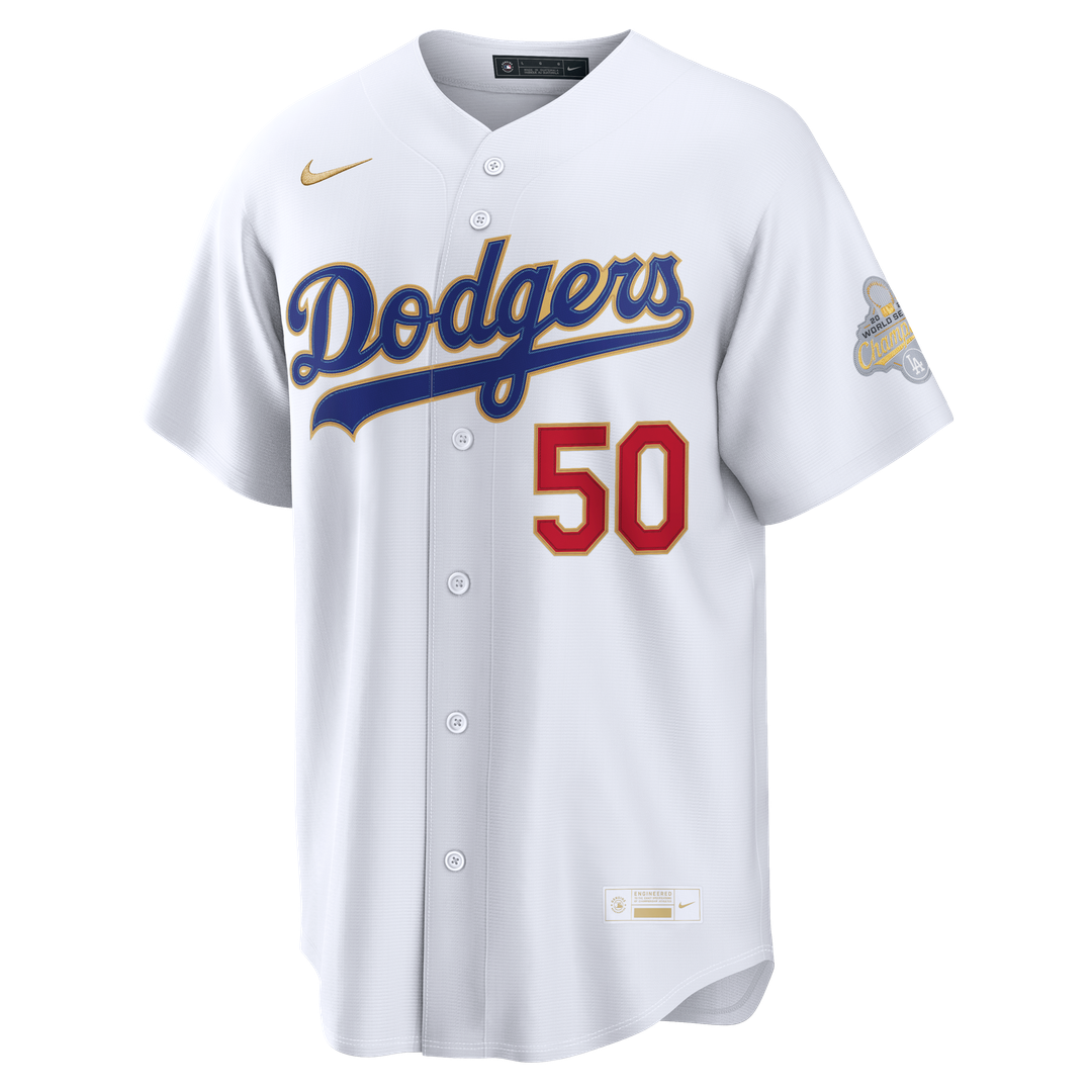 Los Angeles Dodgers Mookie Betts Nike 2026 Gold Collection Stadium Jersey - White MLB Team Jersey Baseball Fan Apparel
