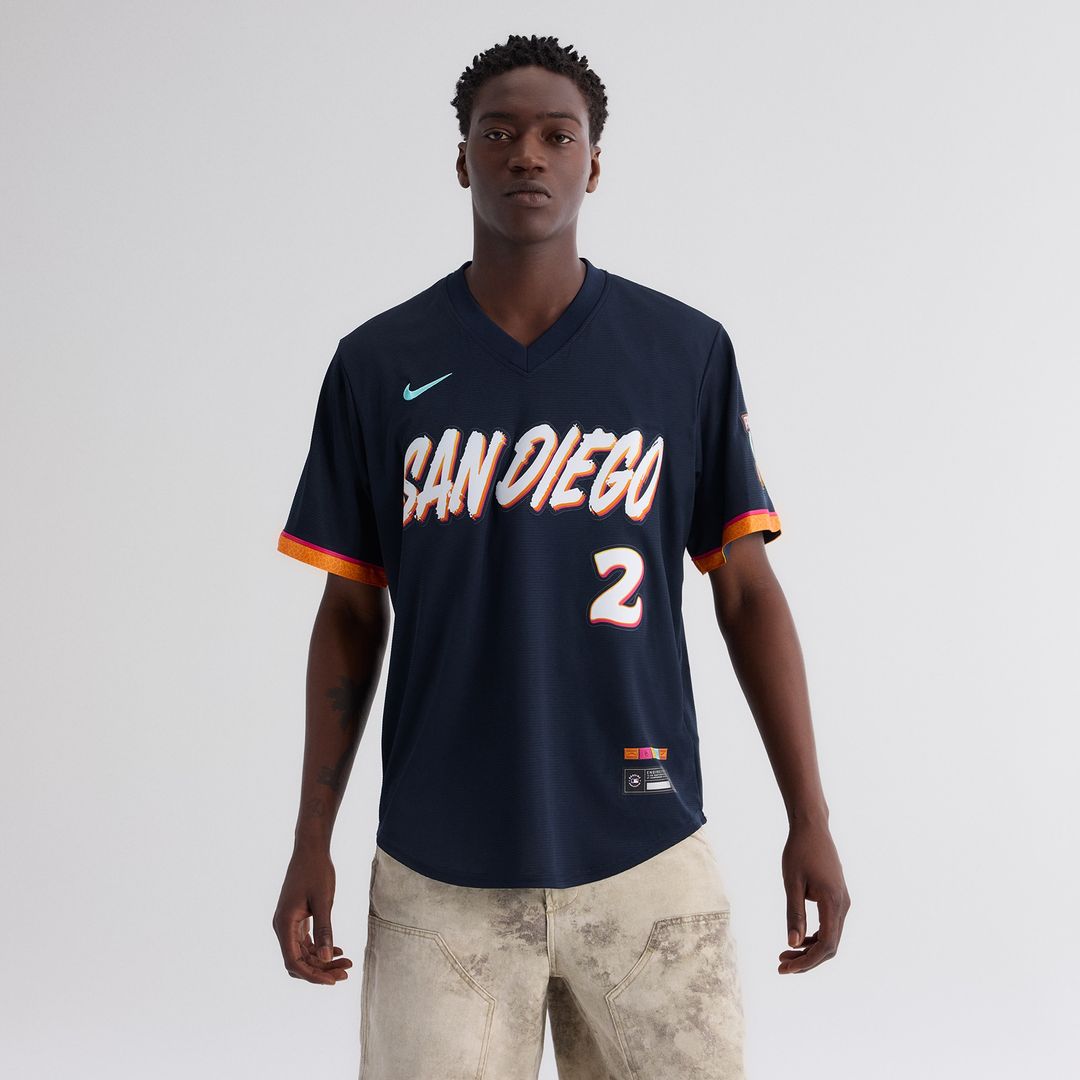 San Diego Padres Xander Bogaerts Nike 2026 City Connect Stadium Jersey - Obsidian MLB Team Jersey Baseball Fan Apparel