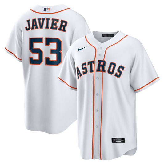 Houston Astros Cristian Javier Nike Home Replica Jersey - White MLB Team Jersey Baseball Fan Apparel