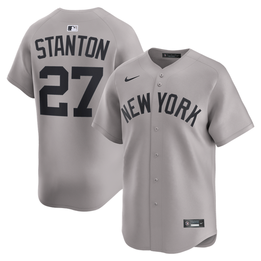 New York Yankees Giancarlo Stanton Nike Road Limited Jersey - Gray MLB Team Jersey Baseball Fan Apparel