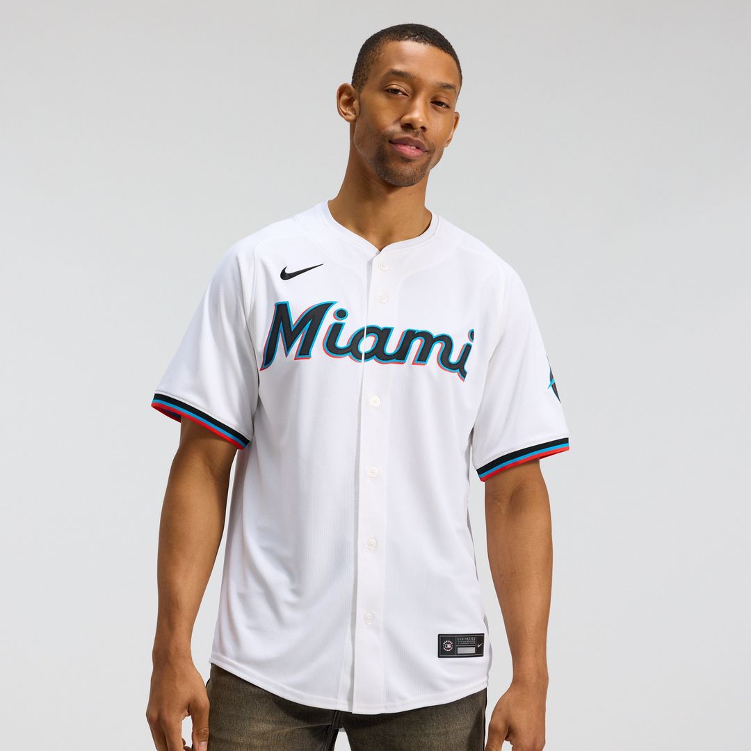Miami Marlins Nike Home Limited Jersey - White MLB Team Jersey Baseball Fan Apparel