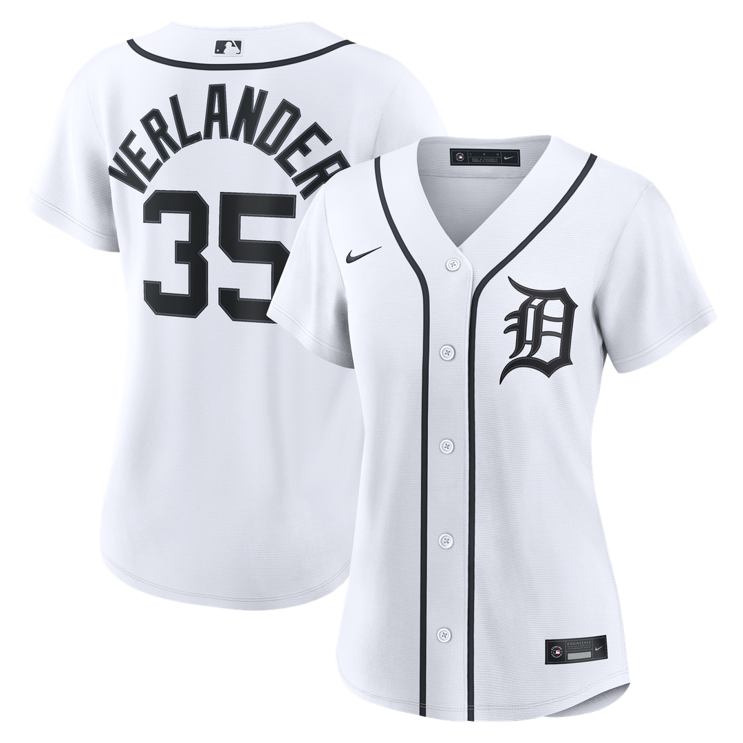 Detroit Tigers Justin Verlander Nike Women's Home Replica Jersey - White MLB Team Jersey Baseball Fan Apparel