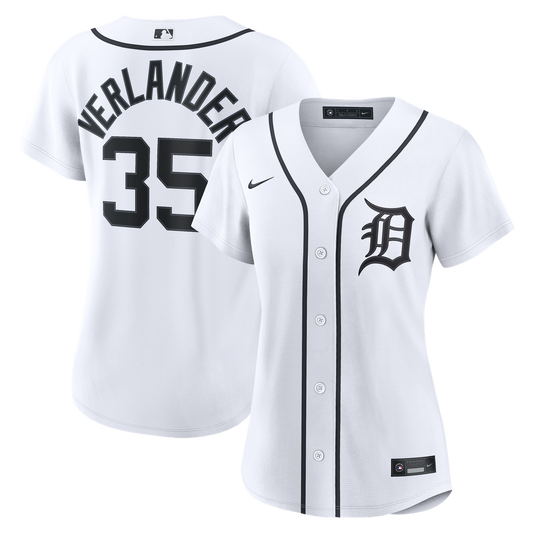 Detroit Tigers Justin Verlander Nike Women's Home Replica Jersey - White MLB Team Jersey Baseball Fan Apparel