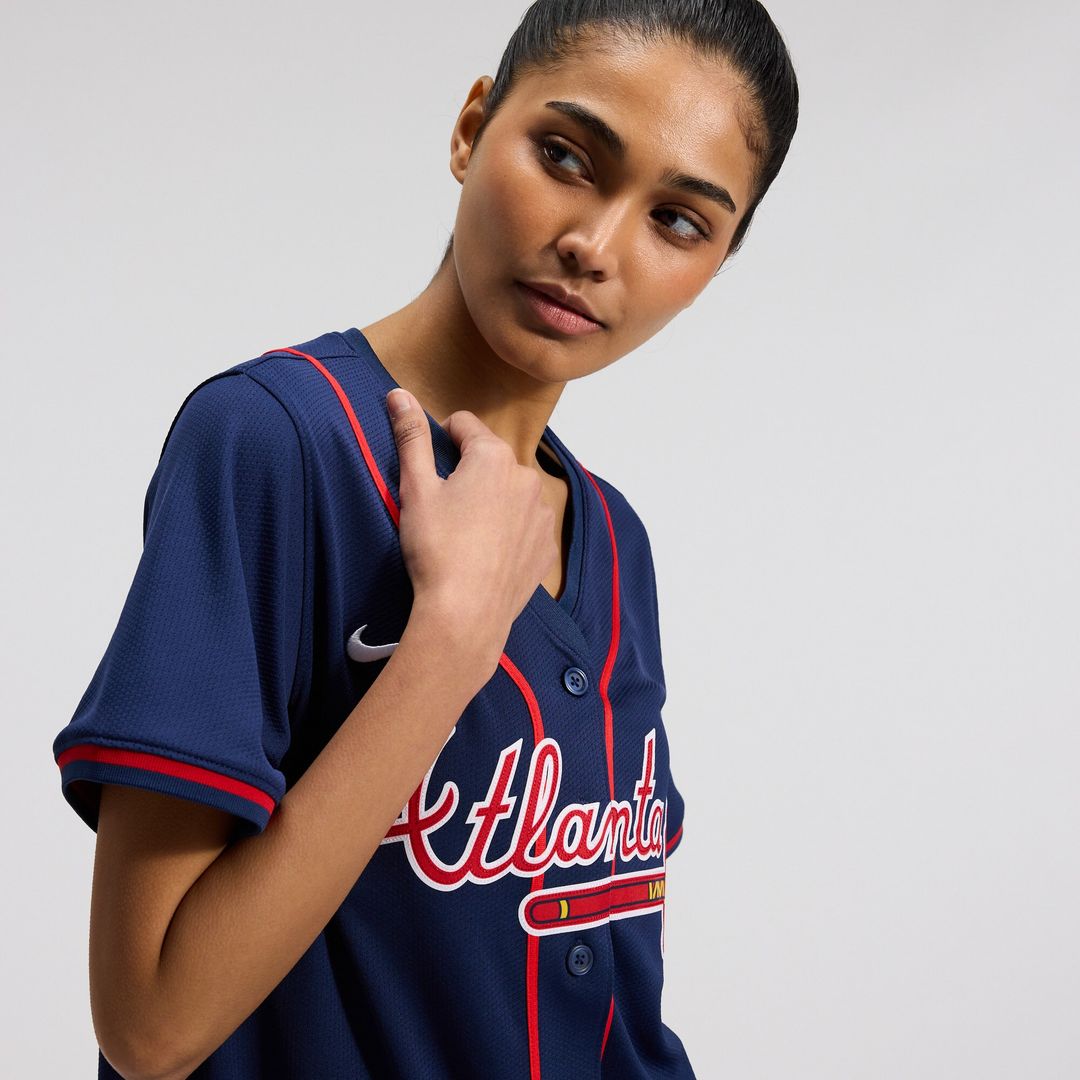 Atlanta Braves Ronald Acuña Jr. Nike Women's Alternate Limited Player Jersey - Navy MLB Team Jersey Baseball Fan Apparel
