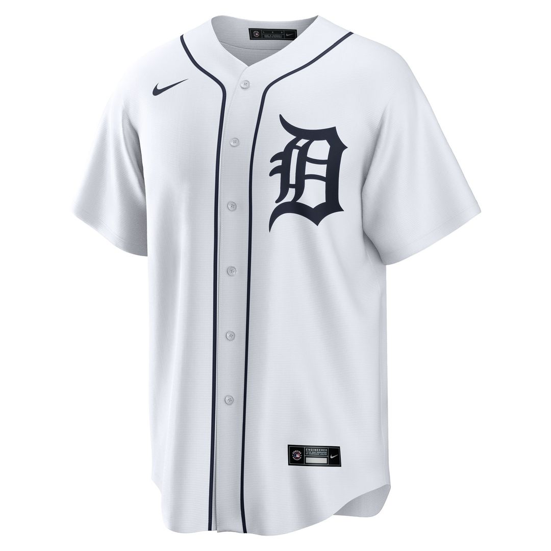 Detroit Tigers Dillon Dingler Nike Home Replica Jersey - White MLB Team Jersey Baseball Fan Apparel