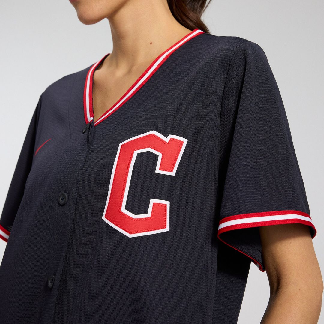 Cleveland Guardians Nike Women's Alternate Replica Jersey - Navy MLB Team Jersey Baseball Fan Apparel