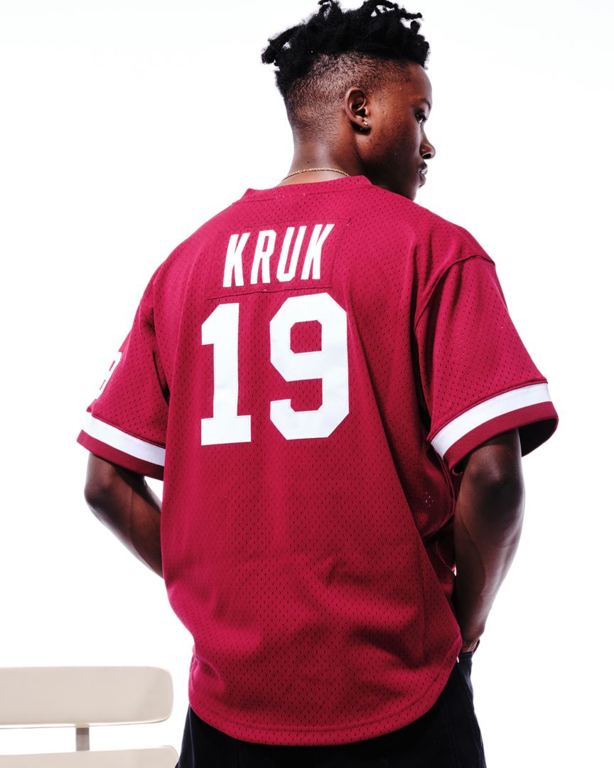 Philadelphia Phillies John Kruk Mitchell & Ness Big & Tall Cooperstown Mesh Batting Practice Jersey - Burgundy MLB Team Jersey Baseball Fan Apparel
