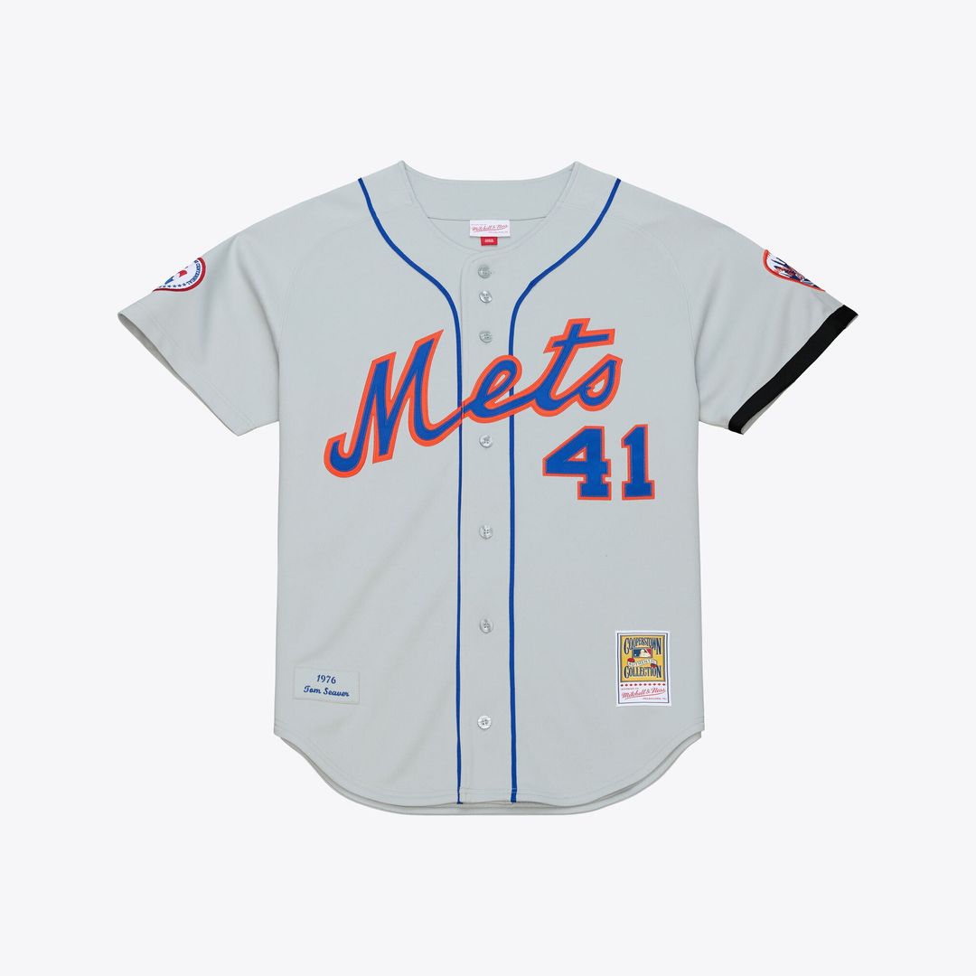 New York Mets Tom Seaver Mitchell & Ness 1976 Authentic Jersey - Gray MLB Team Jersey Baseball Fan Apparel