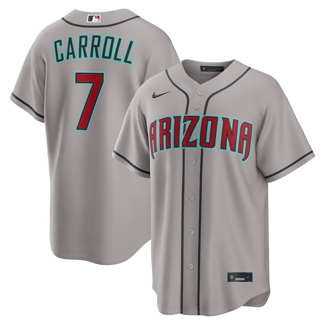 Arizona Diamondbacks Corbin Carroll Nike Alternate 2 Replica Jersey - Crimson MLB Team Jersey Baseball Fan Apparel