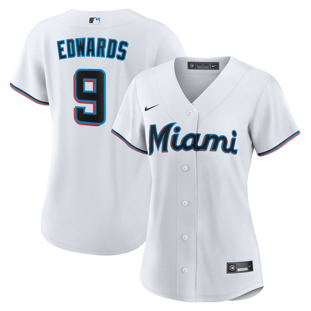 Miami Marlins Xavier Edwards Nike Women's Home Replica Jersey - White MLB Team Jersey Baseball Fan Apparel