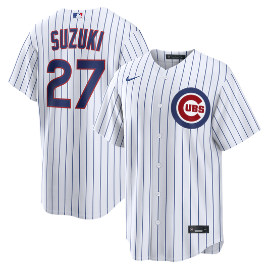 Chicago Cubs Seiya Suzuki Nike Home Replica Jersey - White MLB Team Jersey Baseball Fan Apparel