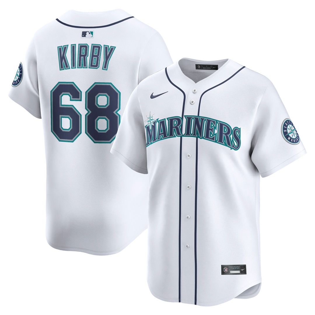 Seattle Mariners George Kirby Nike Home Limited Player Jersey - White MLB Team Jersey Baseball Fan Apparel