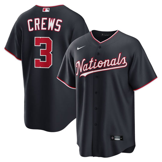 Washington Nationals Dylan Crews Nike Alternate Replica Jersey - Navy MLB Team Jersey Baseball Fan Apparel