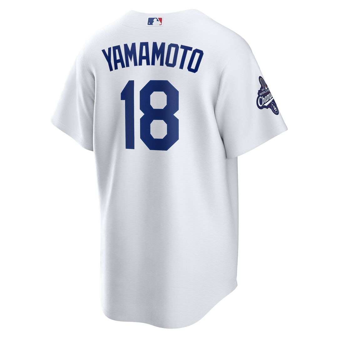 Los Angeles Dodgers Yoshinobu Yamamoto Nike 2025 World Series Champions Home Replica Jersey - White MLB Team Jersey Baseball Fan Apparel