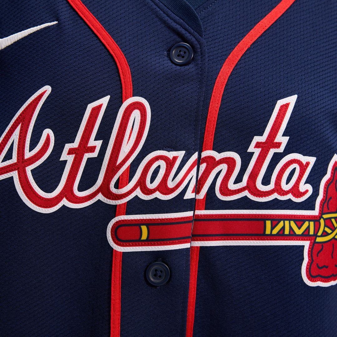 Atlanta Braves Ronald Acuña Jr. Nike Women's Alternate Limited Player Jersey - Navy MLB Team Jersey Baseball Fan Apparel