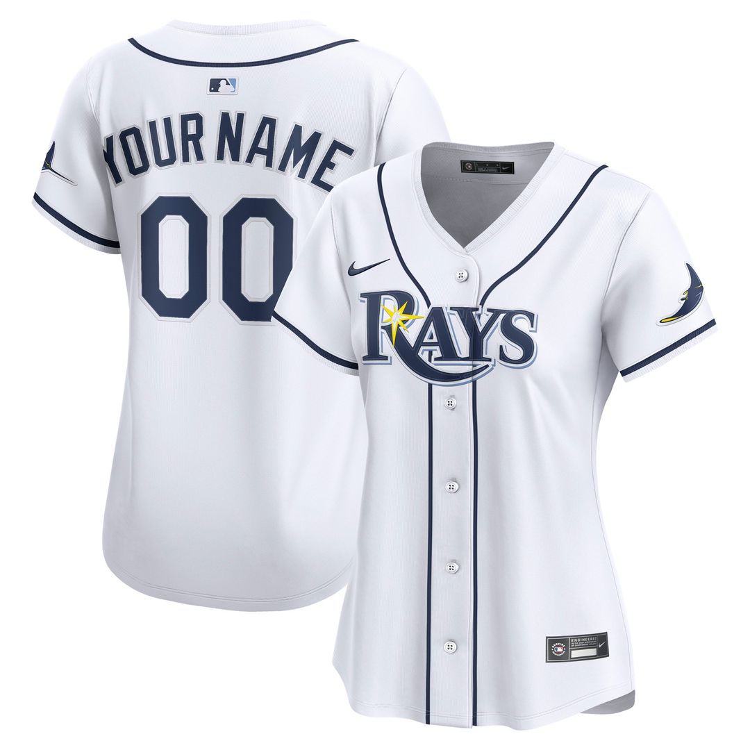 Tampa Bay Rays Nike Women's Home Limited Custom Jersey - White MLB Team Jersey Baseball Fan Apparel