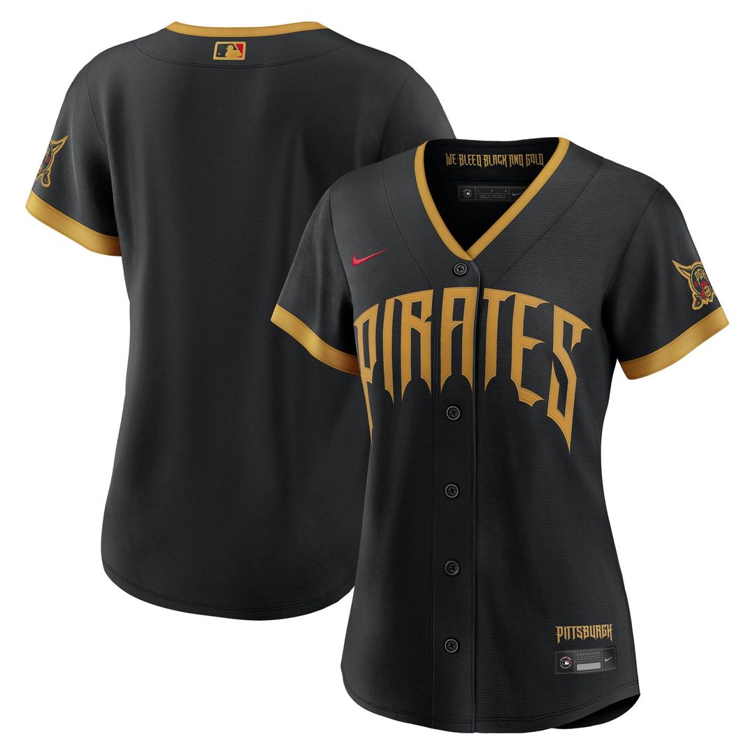 Pittsburgh Pirates Nike Women's 2026 City Connect Stadium Jersey - Black MLB Team Jersey Baseball Fan Apparel