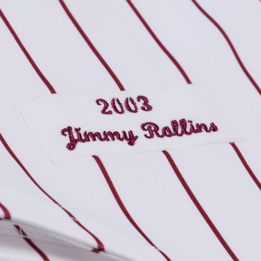 Philadelphia Phillies Jimmy Rollins Mitchell & Ness 2003 Cooperstown Authentic Jersey - White MLB Team Jersey Baseball Fan Apparel