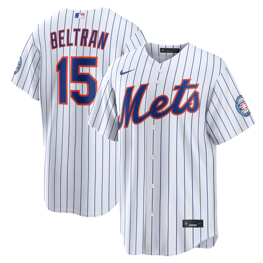 New York Mets Carlos Beltran Nike Home Replica 2026 Hall of Fame Patch Jersey - White MLB Team Jersey Baseball Fan Apparel