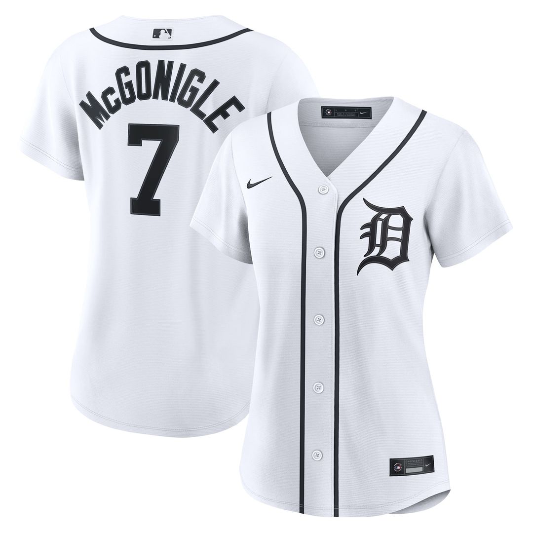 Detroit Tigers Kevin McGonigle Nike Women's Home Replica Jersey - White MLB Team Jersey Baseball Fan Apparel