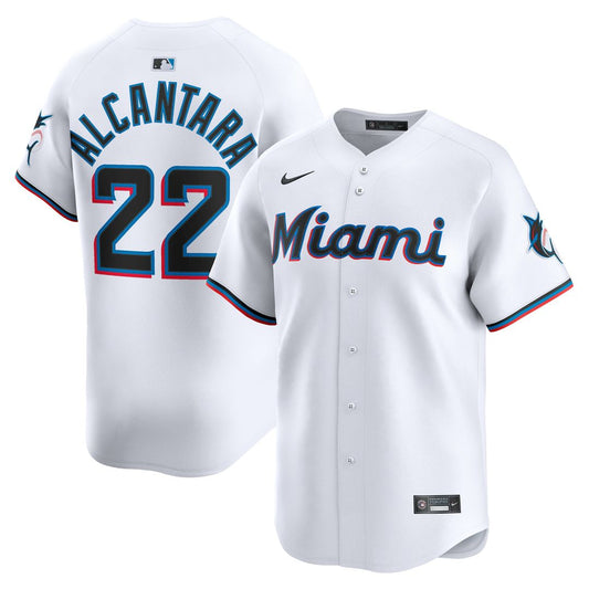 Miami Marlins Sandy Alcantara Nike Home Limited Player Jersey - White MLB Team Jersey Baseball Fan Apparel