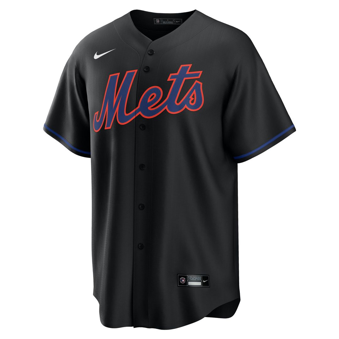 New York Mets Francisco Lindor Nike Alternate Replica Jersey - Black MLB Team Jersey Baseball Fan Apparel