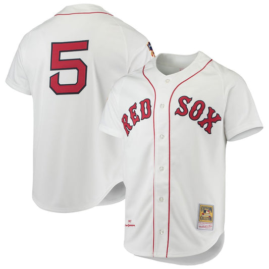 Boston Red Sox Nomar Garciaparra Mitchell & Ness 1997 Cooperstown Authentic Jersey - White MLB Team Jersey Baseball Fan Apparel