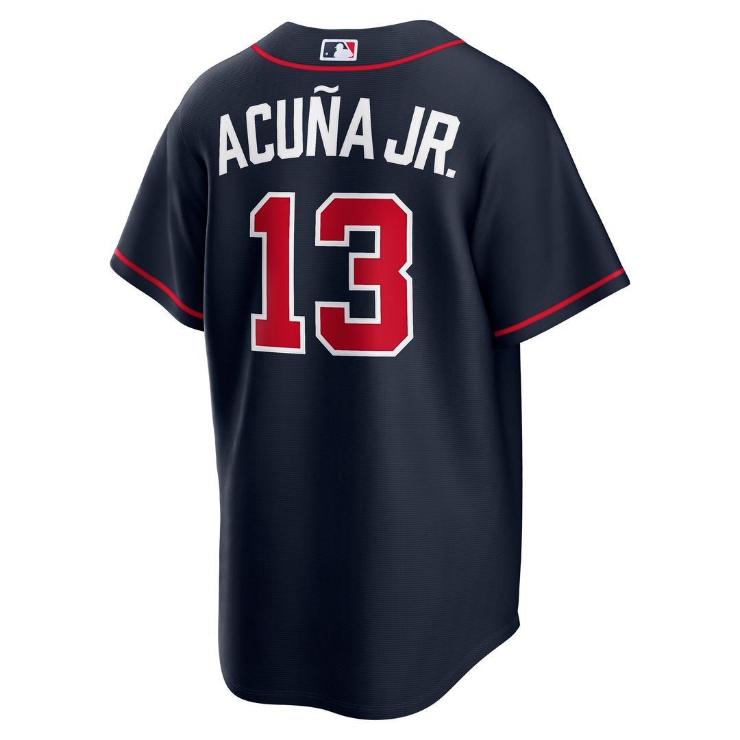 Atlanta Braves Ronald Acuña Jr. Nike Alternate Replica Jersey - Navy MLB Team Jersey Baseball Fan Apparel
