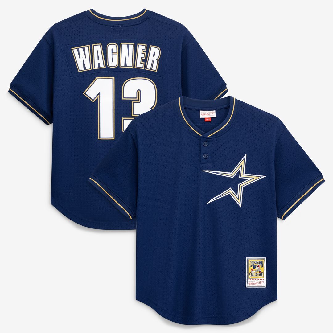 Houston Astros Billy Wagner Mitchell & Ness Authentic Batting Practice Jersey - Navy MLB Team Jersey Baseball Fan Apparel