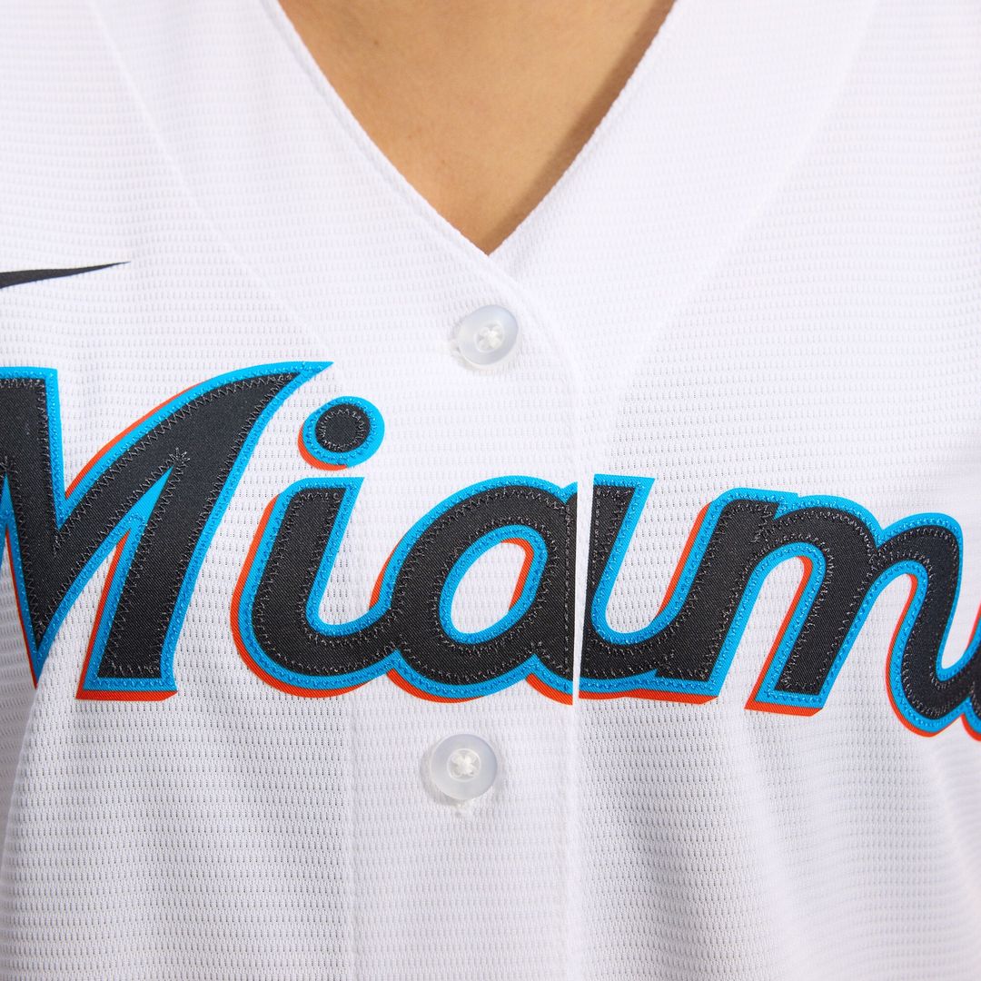 Miami Marlins Nike Women's Replica Team Jersey - White MLB Team Jersey Baseball Fan Apparel