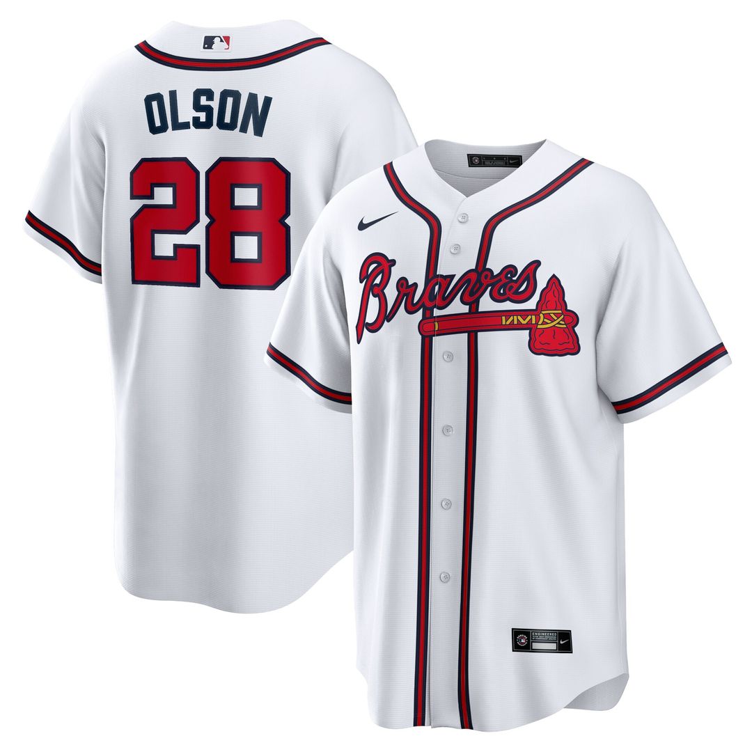 Atlanta Braves Matt Olson Nike Home Replica Player Jersey - White MLB Team Jersey Baseball Fan Apparel