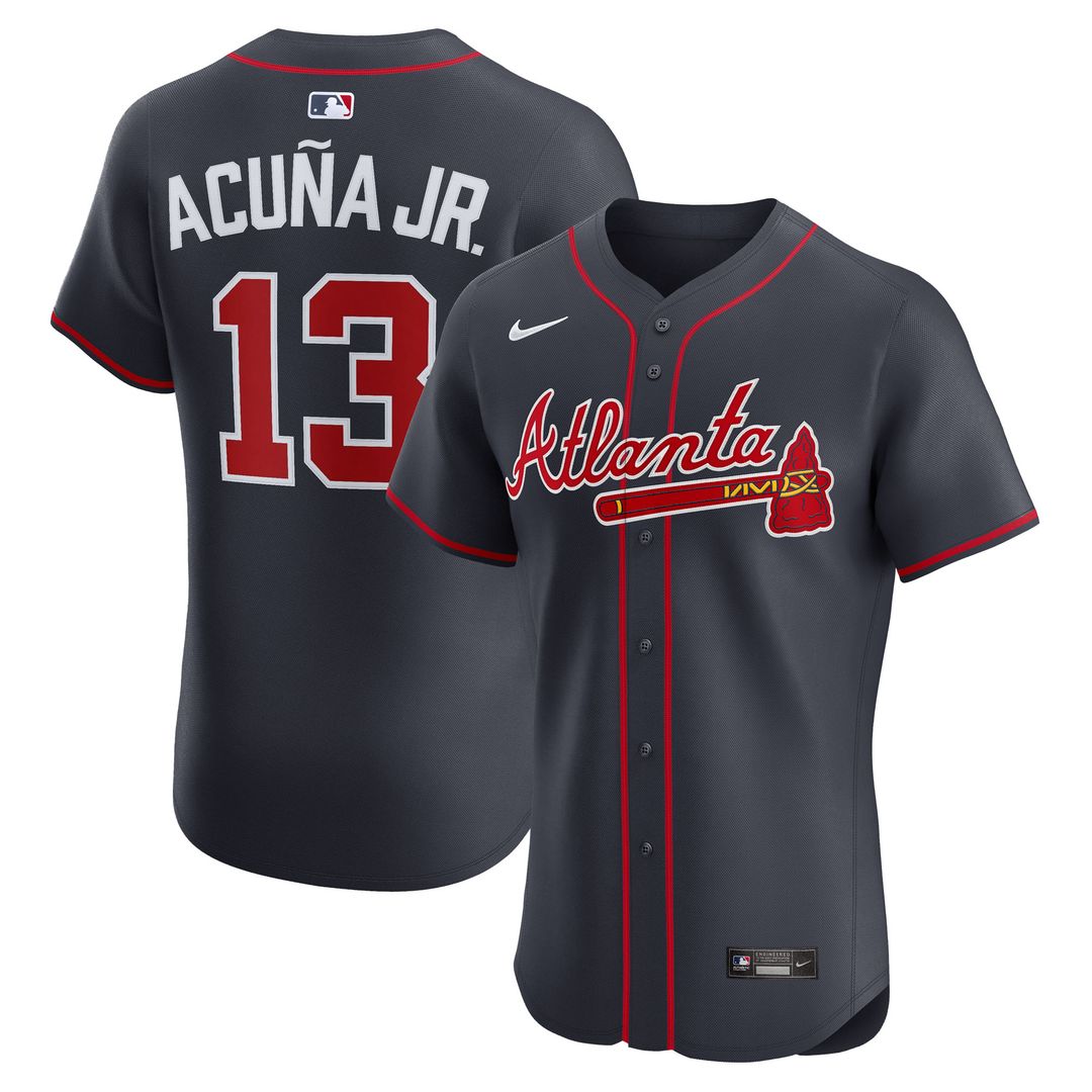Atlanta Braves Ronald Acuña Jr. Nike Alternate Elite Jersey - Navy MLB Team Jersey Baseball Fan Apparel