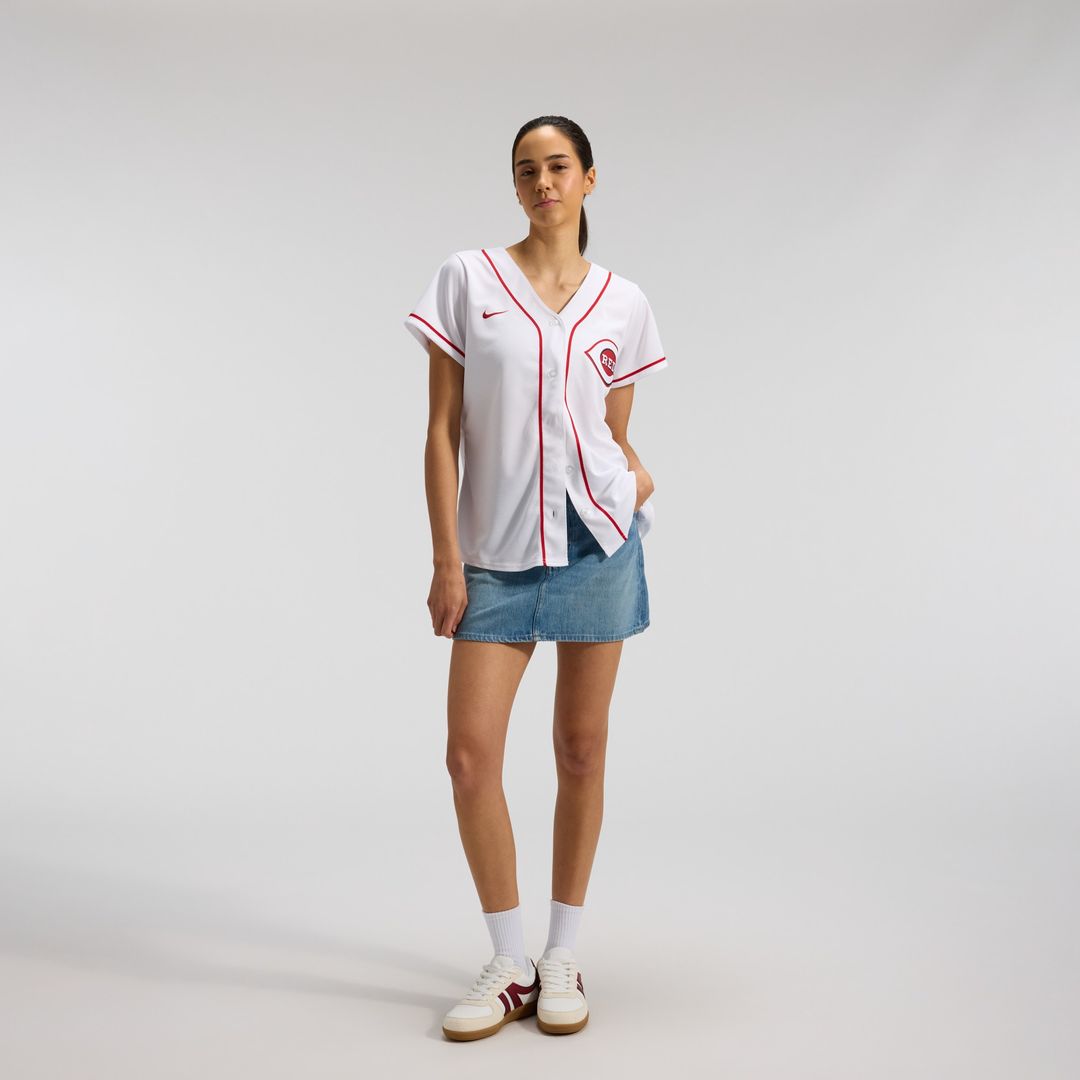 Cincinnati Reds Elly De La Cruz Nike Women's Home Replica Jersey - White MLB Team Jersey Baseball Fan Apparel