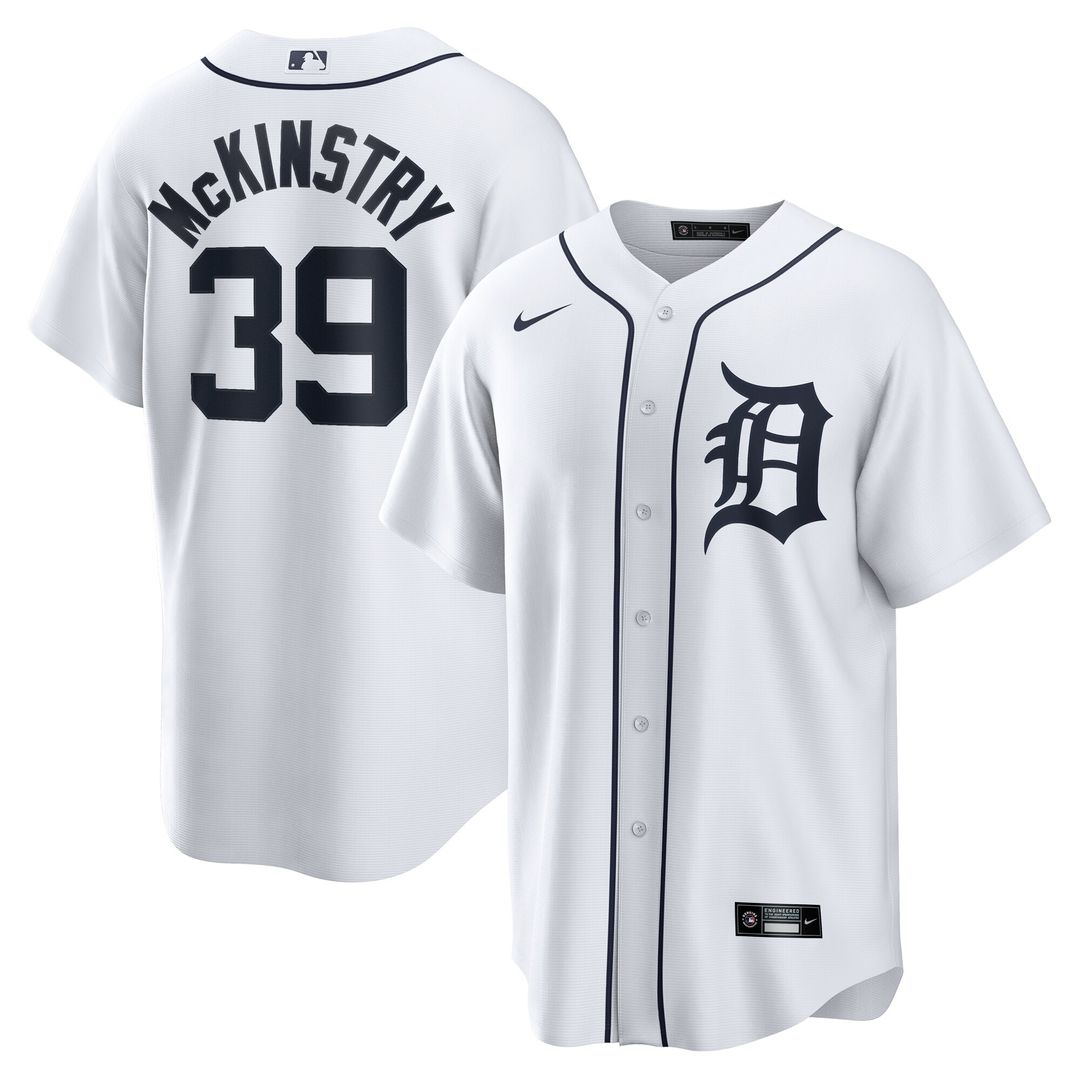 Detroit Tigers Zach McKinstry Nike Home Replica Jersey - White MLB Team Jersey Baseball Fan Apparel