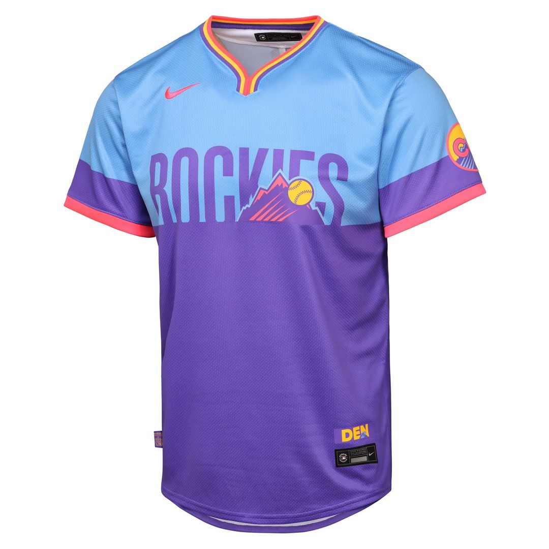 Colorado Rockies Nike Youth 2025 City Connect Limited Jersey - Purple/Light Blue MLB Team Jersey Baseball Fan Apparel