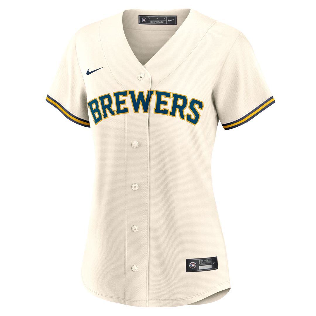 Milwaukee Brewers Christian Yelich Nike Women's Home Replica Player Jersey - Cream MLB Team Jersey Baseball Fan Apparel