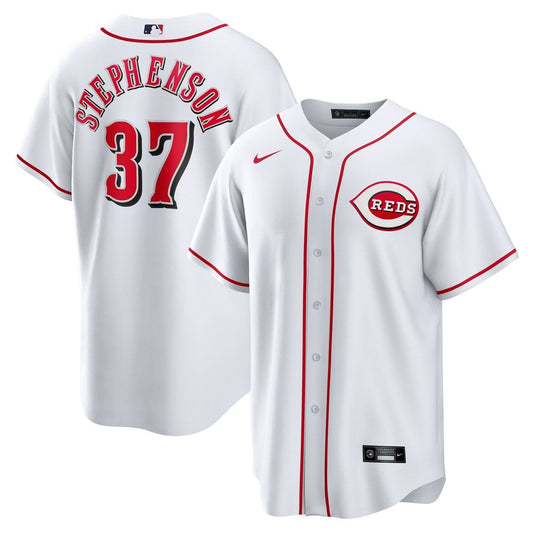 Cincinnati Reds Tyler Stephenson Nike Home Replica Jersey - White MLB Team Jersey Baseball Fan Apparel