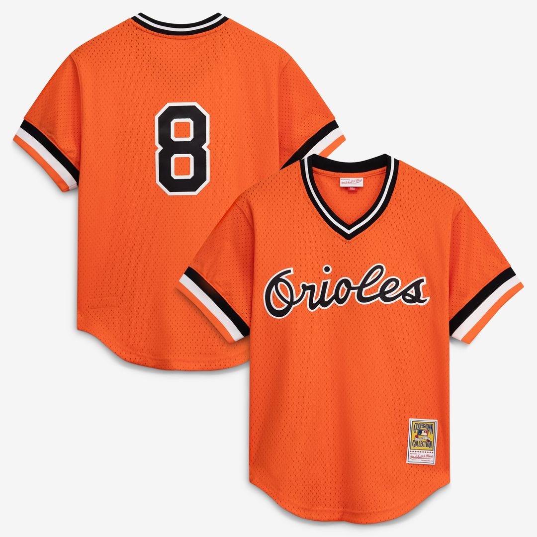 Baltimore Orioles Cal Ripken Jr. Mitchell & Ness Authentic Batting Practice Jersey - Orange MLB Team Jersey Baseball Fan Apparel