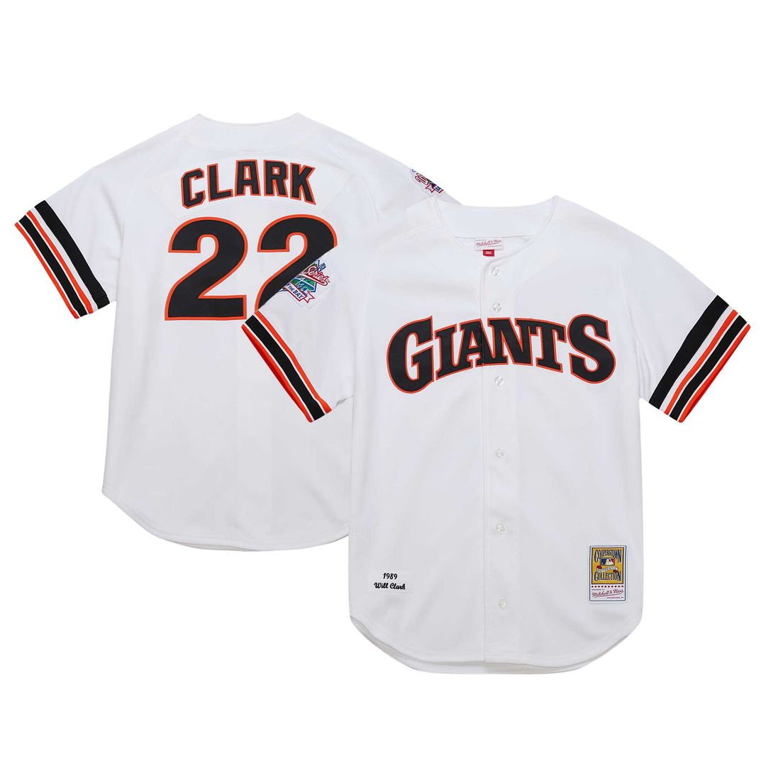 San Francisco Giants Will Clark Mitchell & Ness Cooperstown 1989 Authentic Jersey - White MLB Team Jersey Baseball Fan Apparel