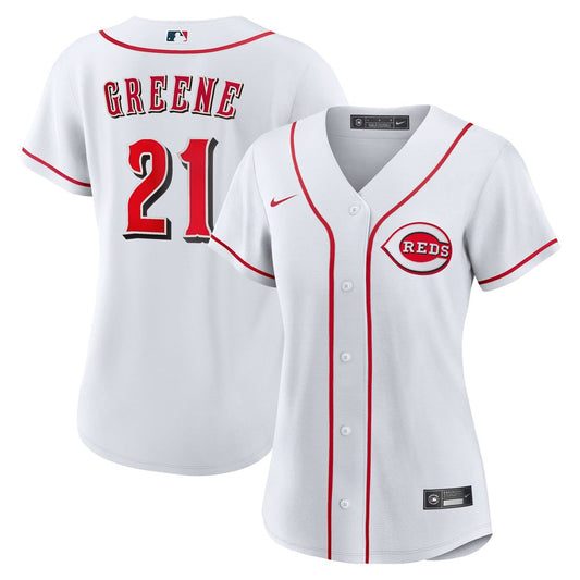 Cincinnati Reds Hunter Greene Nike Women's Home Replica Jersey - White MLB Team Jersey Baseball Fan Apparel
