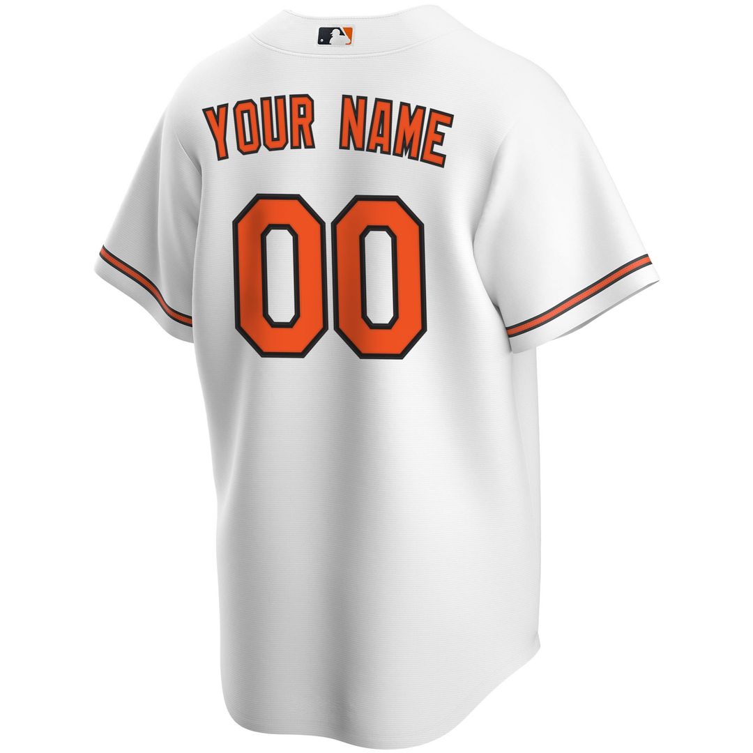 Baltimore Orioles Nike Home Replica Custom Jersey - White MLB Team Jersey Baseball Fan Apparel
