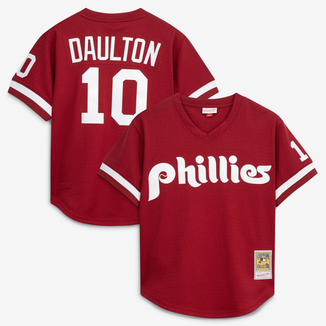 Philadelphia Phillies Darren Daulton Mitchell & Ness Authentic Batting Practice Jersey - Scarlet MLB Team Jersey Baseball Fan Apparel