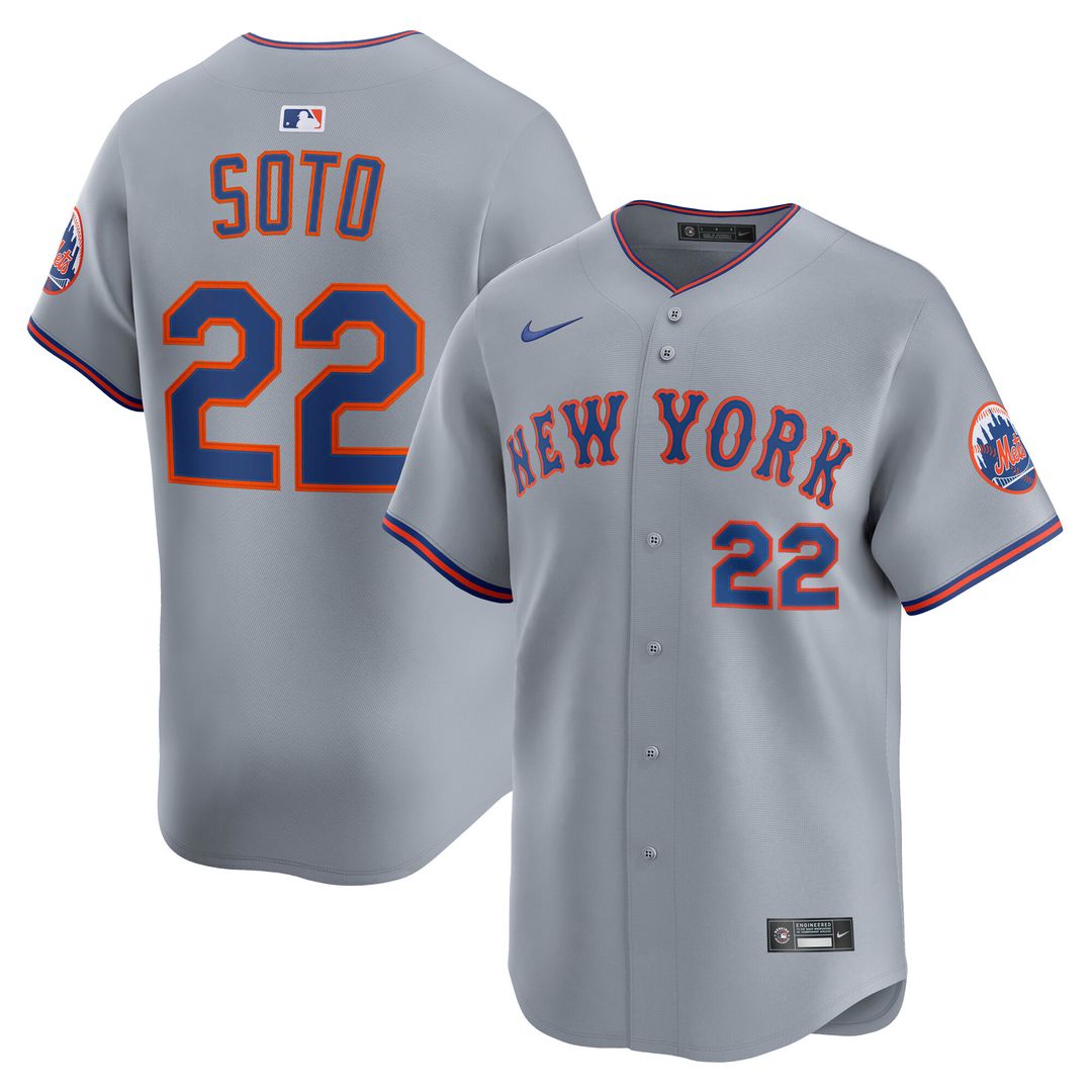 New York Mets Juan Soto Nike Road Limited Player Jersey - Gray MLB Team Jersey Baseball Fan Apparel