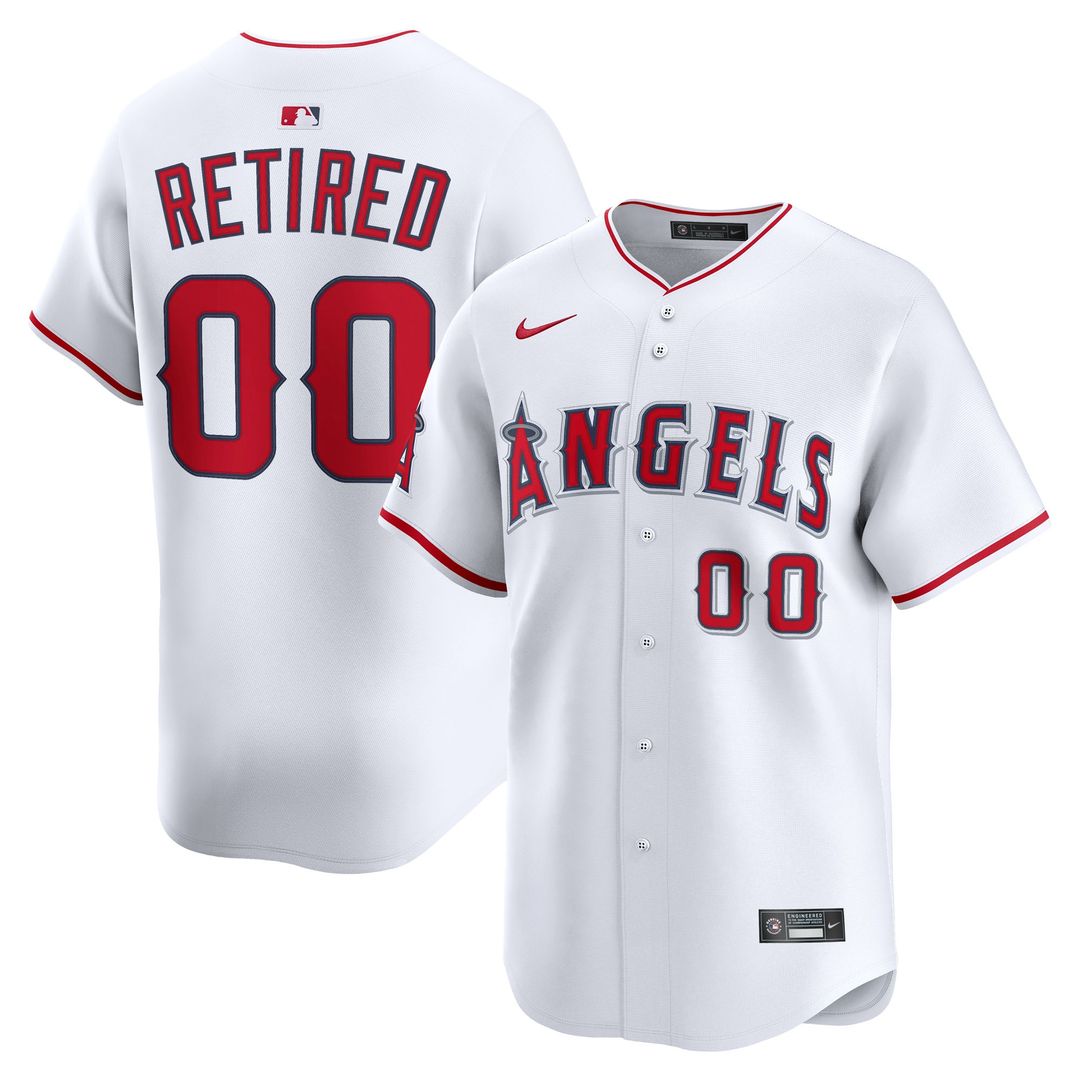 Los Angeles Angels Nike Home Limited Pick - A - Player Retired Roster Jersey - White MLB Team Jersey Baseball Fan Apparel