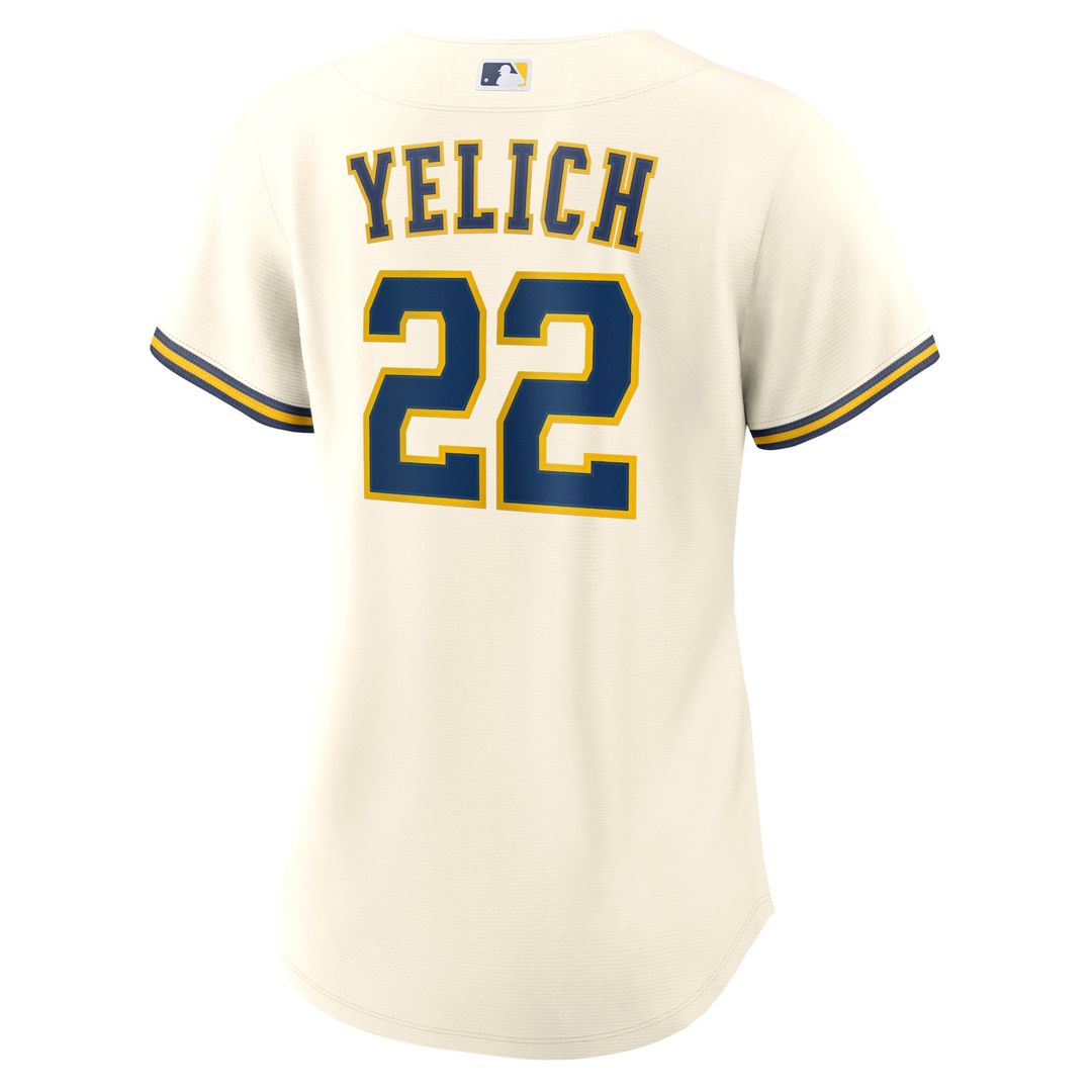 Milwaukee Brewers Christian Yelich Nike Women's Home Replica Player Jersey - Cream MLB Team Jersey Baseball Fan Apparel