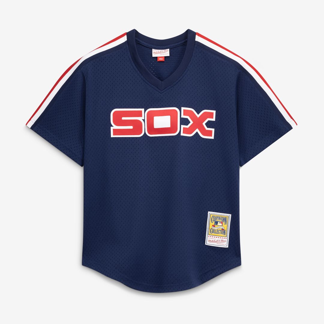 Chicago White Sox Carlton Fisk Mitchell & Ness Authentic Batting Practice Jersey - Navy MLB Team Jersey Baseball Fan Apparel