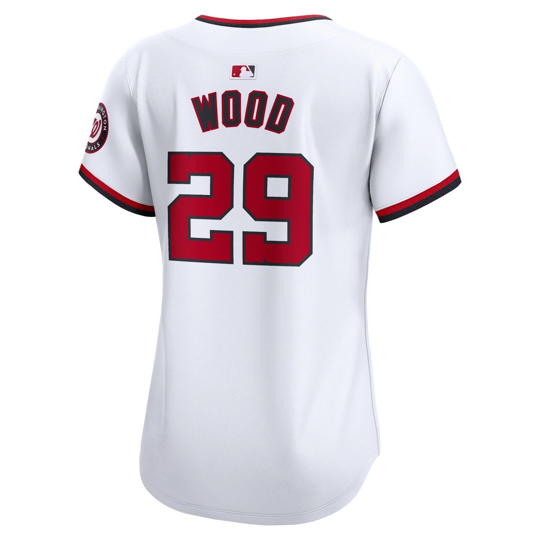 Washington Nationals James Wood Nike Women's Home Limited Player Jersey - White MLB Team Jersey Baseball Fan Apparel