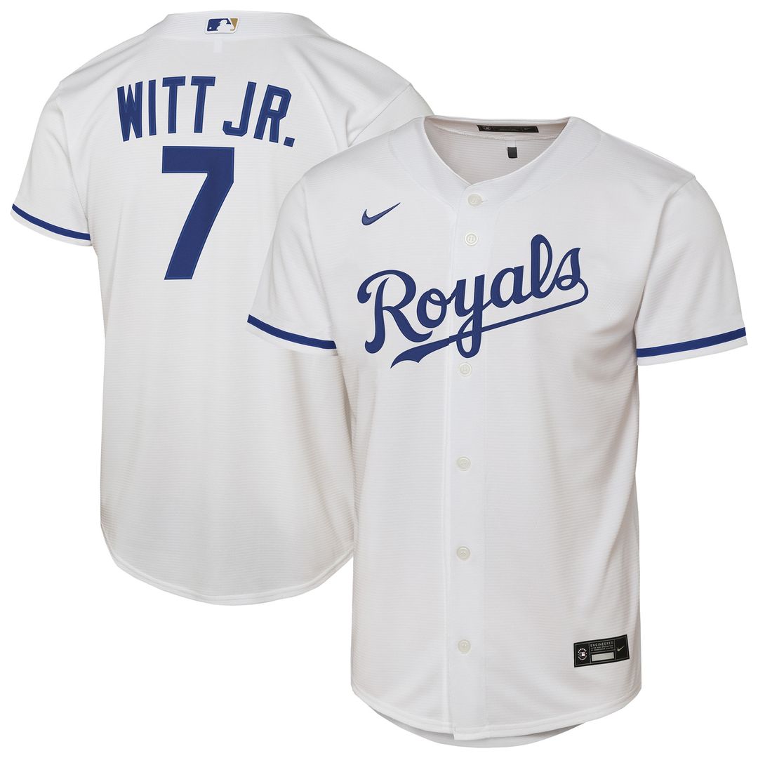 Kansas City Royals Bobby Witt Jr. Nike Youth Home Replica Player Jersey - White MLB Team Jersey Baseball Fan Apparel